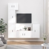 Set de muebles para TV 5 piezas madera contrachapada blanco