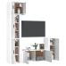 Set de muebles de TV 5 pzas madera contrachapada blanco brillo