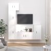 Set de muebles de TV 5 pzas madera contrachapada blanco brillo