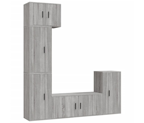 Set de muebles para TV 5 pzas madera contrachapada gris Sonoma