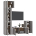 Set de muebles para TV 5 pzas madera contrachapada gris Sonoma