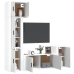 Set de muebles para TV 5 piezas madera contrachapada blanco