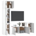 Set de muebles de TV 5 pzas madera contrachapada blanco brillo