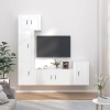 Set de muebles de TV 5 pzas madera contrachapada blanco brillo