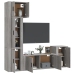 Set de muebles para TV 5 pzas madera contrachapada gris Sonoma