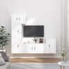 Set de muebles de TV 5 pzas madera contrachapada blanco brillo