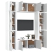 Set de muebles para TV 8 piezas madera contrachapada blanco