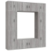 Set de muebles para TV 8 pzas madera contrachapada gris Sonoma