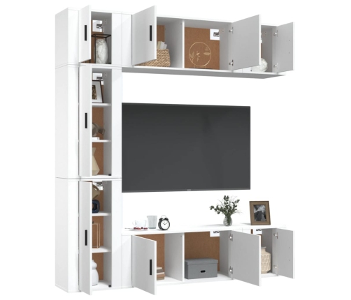 vidaXL Set de muebles para TV 7 piezas madera contrachapada blanco