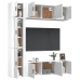 vidaXL Set de muebles para TV 7 piezas madera contrachapada blanco