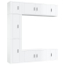 Set de muebles de TV 7 pzas madera contrachapada blanco brillo