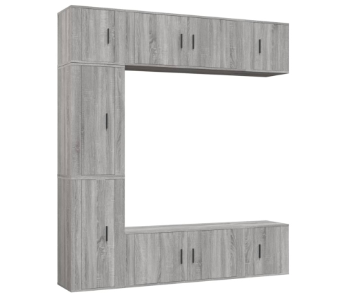 vidaXL Set de muebles para TV 7 pzas madera contrachapada gris Sonoma