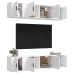 Set de muebles para TV 6 piezas madera contrachapada blanco