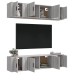 Set de muebles para TV 6 pzas madera contrachapada gris Sonoma