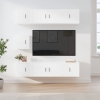 Set de muebles para TV 7 piezas madera contrachapada blanco