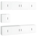 Set de muebles de TV 7 pzas madera contrachapada blanco brillo