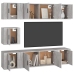 Set de muebles para TV 7 pzas madera contrachapada gris Sonoma