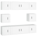 Set de muebles para TV 8 piezas madera contrachapada blanco