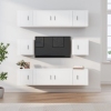 Set de muebles para TV 8 piezas madera contrachapada blanco