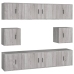 Set de muebles para TV 8 pzas madera contrachapada gris Sonoma