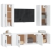 Set de muebles para TV 5 piezas madera contrachapada blanco