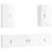 Set de muebles de TV 5 pzas madera contrachapada blanco brillo