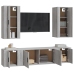 Set de muebles para TV 5 pzas madera contrachapada gris Sonoma