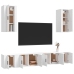 Set de muebles para TV 6 piezas madera contrachapada blanco