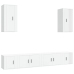 Set de muebles de TV 6 pzas madera contrachapada blanco brillo