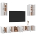 Set de muebles de TV 6 pzas madera contrachapada blanco brillo