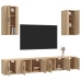 Set de muebles para TV 6 pzas madera contrachapada roble sonoma