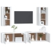 Set de muebles para TV 4 piezas madera contrachapada blanco