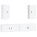 Set de muebles de TV 4 pzas madera contrachapada blanco brillo