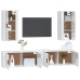 Set de muebles de TV 4 pzas madera contrachapada blanco brillo