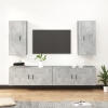 Set de muebles de TV 4 pzas madera contrachapada gris hormigón