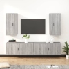 Set de muebles para TV 4 pzas madera contrachapada gris Sonoma