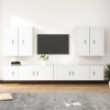 Set de muebles para TV 8 piezas madera contrachapada blanco