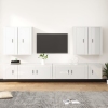 Set de muebles de TV 8 pzas madera contrachapada blanco brillo