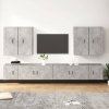 Set de muebles de TV 8 pzas madera contrachapada gris hormigón