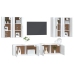 Set de muebles para TV 6 piezas madera contrachapada blanco