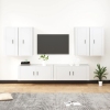 Set de muebles para TV 6 piezas madera contrachapada blanco