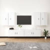 Set de muebles de TV 6 pzas madera contrachapada blanco brillo