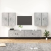 Set de muebles de TV 6 pzas madera contrachapada gris hormigón