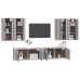 Set de muebles para TV 6 pzas madera contrachapada gris Sonoma