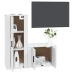 Set de muebles de TV 2 piezas madera contrachapada blanco