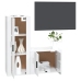 Set de muebles de TV 2 pzas madera contrachapada blanco brillo