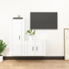 Set de muebles de TV 2 pzas madera contrachapada blanco brillo