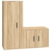 Set de muebles para TV 2 pzas madera contrachapada roble sonoma