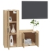 Set de muebles para TV 2 pzas madera contrachapada roble sonoma