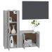 Set de muebles para TV 2 pzas madera contrachapada gris Sonoma